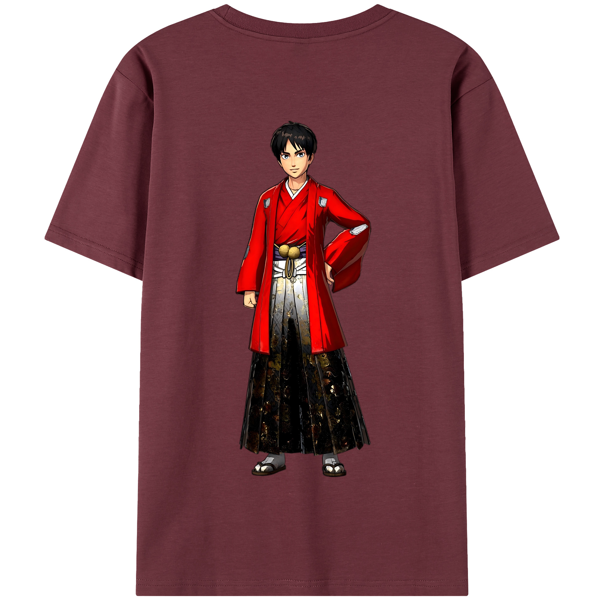 （画像用） 進撃の巨人 エレン･イェーガー Attack on Titan Eren Jäger 綿100％半袖Tシャツ（背面プリント）